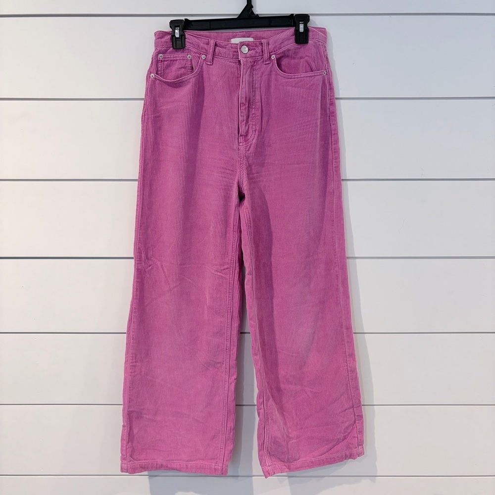 BDG Pink Corduroy Wide Leg Pants High Rise Y2K Womens 29 Festival Hippie